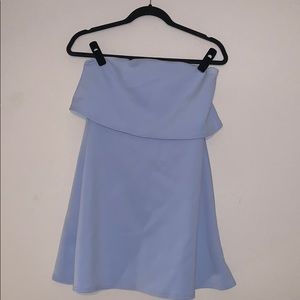 asos baby blue tube dress